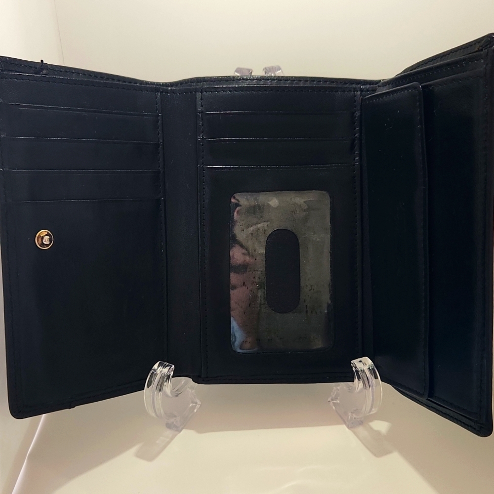 MCM Trifold Quilted Black Leather Wallet - Picture 3 of 11
